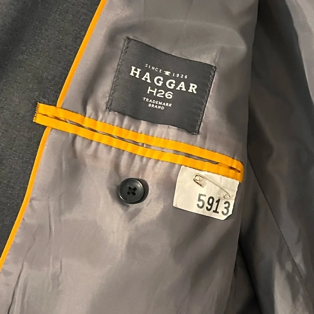 Haggar Men's Classic Fit Blazer Jacket Charcoal Gray